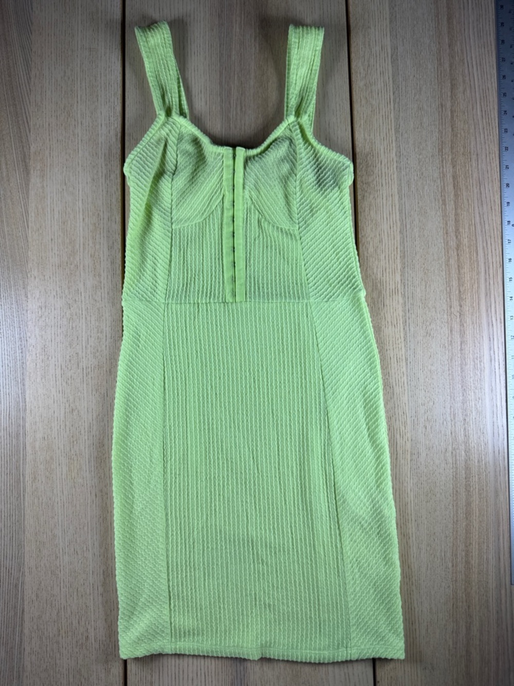 Forever 21 Neon Lime textured Bodycon Mini Dress small